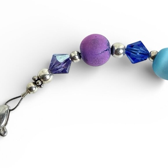Sterling Silver Multi Gemstone Beaded Bracelet Crystal - Picture 6 of 10